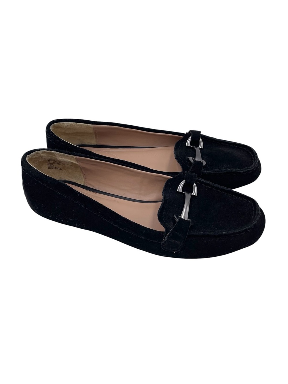 I Love Comfort Memo Tech Driving Loafers Flats Size 9.5 Black Suede Leather Shoe